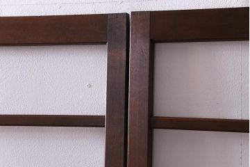 昭和レトロ　異なるガラスを組み合わせたシンプルな引き戸(ガラス戸、建具)4枚組