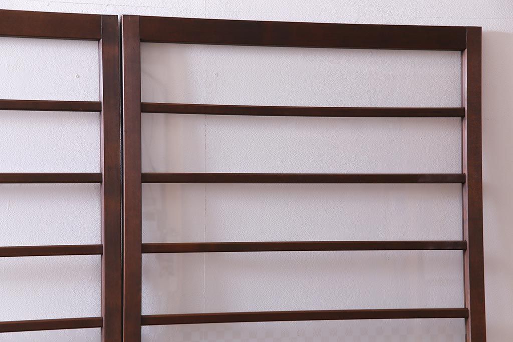 昭和レトロ　異なるガラスを組み合わせたシンプルな引き戸(ガラス戸、建具)4枚組