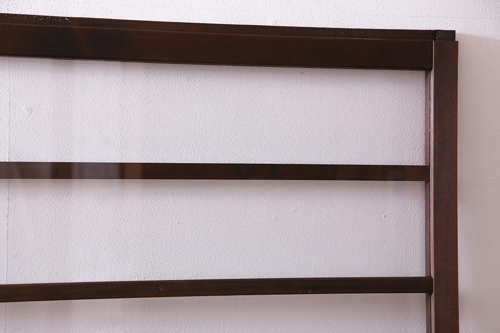 昭和レトロ　異なるガラスを組み合わせたシンプルな引き戸(ガラス戸、建具)4枚組