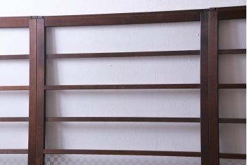 昭和レトロ　異なるガラスを組み合わせたシンプルな引き戸(ガラス戸、建具)4枚組