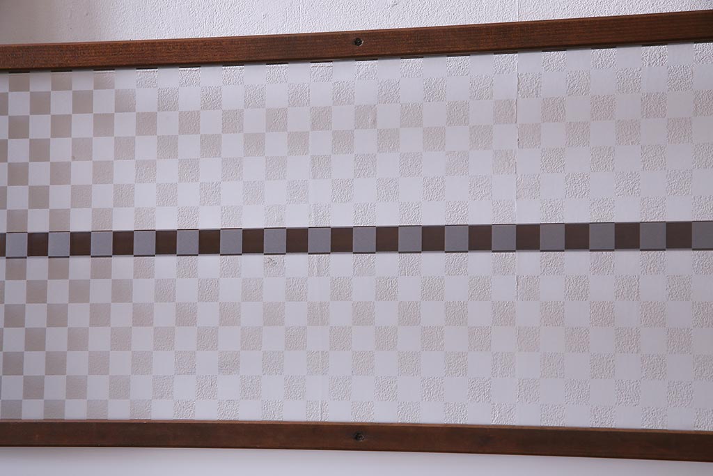 昭和レトロ　異なるガラスを組み合わせたシンプルな引き戸(ガラス戸、建具)4枚組