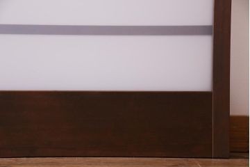 昭和レトロ　異なるガラスを組み合わせたシンプルな引き戸(ガラス戸、建具)4枚組