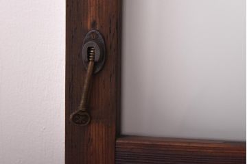 昭和初期　ラフジュオリジナルガラス　レトロモダンなガラス戸2枚セット(サッシ、窓、引戸)