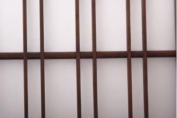 昭和初期　ラフジュオリジナルガラス　レトロモダンなガラス戸2枚セット(サッシ、窓、引戸)