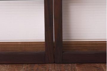 昭和レトロ　モールガラスがモダンでおしゃれなガラス戸2枚セット(サッシ、窓、引戸)