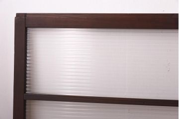 昭和レトロ　モールガラスがモダンでおしゃれなガラス戸2枚セット(サッシ、窓、引戸)