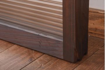 昭和レトロ　モールガラスがモダンでおしゃれなガラス戸2枚セット(サッシ、窓、引戸)