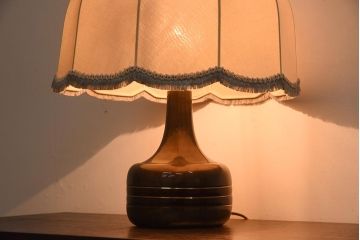 レトロ　大きなキャンバスシェードが可愛いテーブルランプ(スタンドライト、卓上照明)