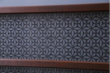 昭和レトロ　オリジナル花ガラス　明るい空間を作り出すガラス戸(引き戸、建具)2枚組