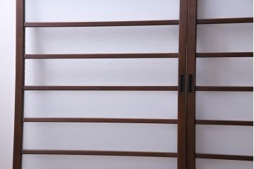 昭和レトロ　オリジナル花ガラス　明るい空間を作り出すガラス戸(引き戸、建具)2枚組