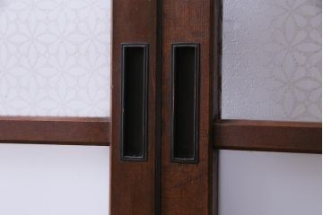 昭和レトロ　オリジナル花ガラス　明るい空間を作り出すガラス戸(引き戸、建具)2枚組