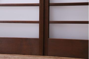 昭和レトロ　オリジナル花ガラス　明るい空間を作り出すガラス戸(引き戸、建具)2枚組