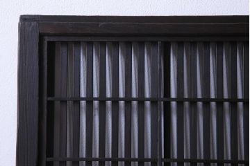 昭和初期　裏障子付き　和モダンの空間づくりに活躍する格子戸2枚セット(ガラス帯戸、障子戸、引戸)