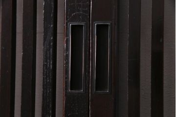 和製アンティーク　上手物　燻された質感が味わい深い格子戸2枚セット(引き戸、建具)(1)