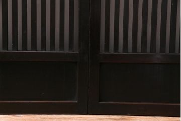 和製アンティーク　上手物　燻された質感が味わい深い格子戸2枚セット(引き戸、建具)(1)