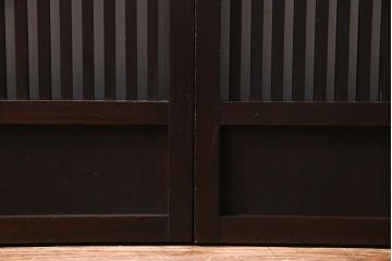 和製アンティーク　上手物　燻された質感が味わい深い格子戸2枚セット(引き戸、建具)(1)
