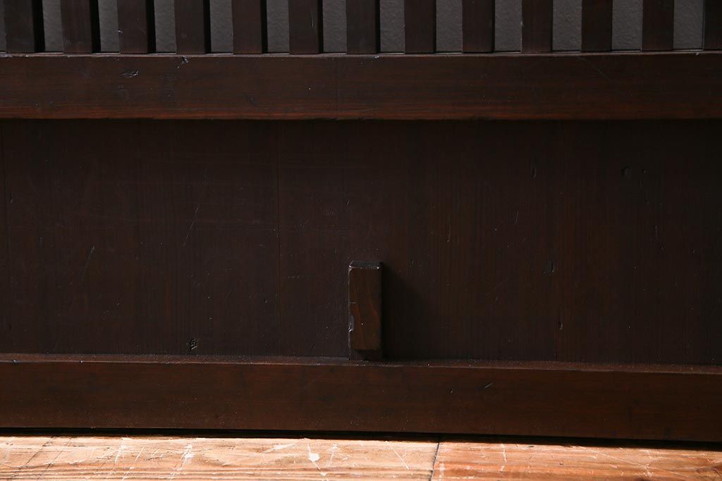 和製アンティーク　上手物　燻された質感が味わい深い格子戸2枚セット(引き戸、建具)(1)