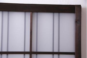上手物　麻の葉模様ガラス　腰板ケヤキ材　ヒノキ　和の風情あふれるガラス戸4枚セット(建具、引き戸、ガラス帯戸)