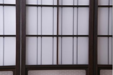 上手物　麻の葉模様ガラス　腰板ケヤキ材　ヒノキ　和の風情あふれるガラス戸4枚セット(建具、引き戸、ガラス帯戸)