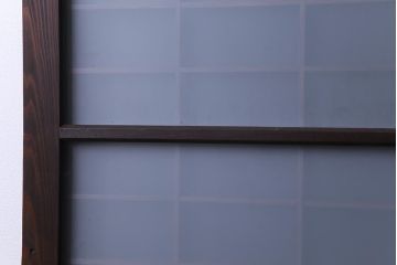 和製アンティーク　昭和初期　すりガラス越しに映る桟が風情感じるガラス戸2枚セット(引き戸、建具)