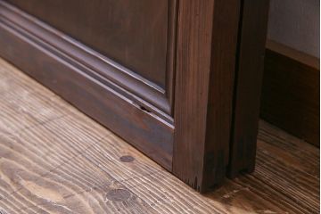 和製アンティーク　昭和初期　すりガラス越しに映る桟が風情感じるガラス戸2枚セット(引き戸、建具)