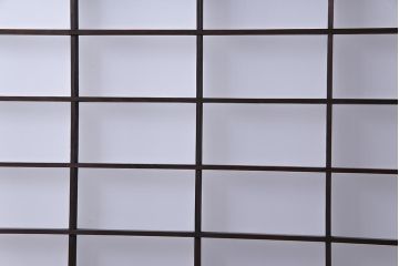 和製アンティーク　昭和初期　すりガラス越しに映る桟が風情感じるガラス戸2枚セット(引き戸、建具)