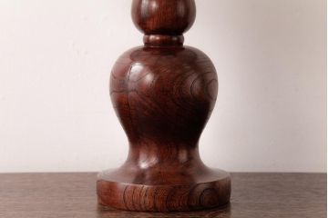 中古　たくみ工芸　ケヤキ・栗材　丸型スタンドライト(デスクスタンド、置き型照明)