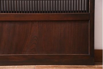 和製アンティーク　腰板ケヤキ材　障子枠付き　和モダンな空間づくりにおすすめな格子戸2枚セット(建具、引き戸)