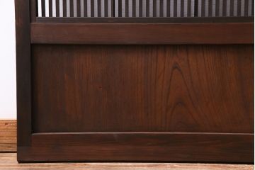 和製アンティーク　腰板ケヤキ材　障子枠付き　和モダンな空間づくりにおすすめな格子戸2枚セット(建具、引き戸)