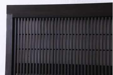 和製アンティーク　腰板ケヤキ材　障子枠付き　和モダンな空間づくりにおすすめな格子戸(建具、引き戸)