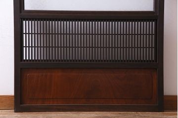 和製アンティーク　腰板ケヤキ材　障子枠付き　和モダンな空間づくりにおすすめな格子戸(建具、引き戸)
