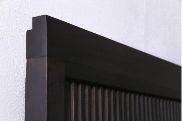和製アンティーク　腰板ケヤキ材　障子枠付き　和モダンな空間づくりにおすすめな格子戸(建具、引き戸)