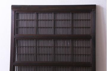 和製アンティーク　腰板ケヤキ材　障子枠付き　和モダンな空間づくりにおすすめな格子戸(建具、引き戸)