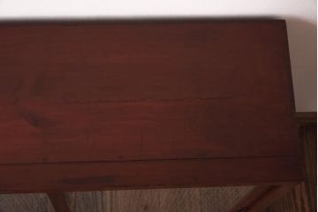 レトロ家具　和製アンティーク　当店オリジナル紋様ガラス　レトロな雰囲気がお洒落なガラス戸棚(収納棚、食器棚)