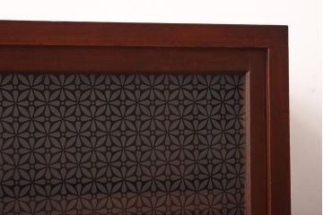 レトロ家具　和製アンティーク　当店オリジナル紋様ガラス　レトロな雰囲気がお洒落なガラス戸棚(収納棚、食器棚)