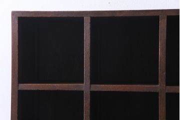 レトロ家具　昭和レトロ　5×3マス　脚付リメイク　正方形のマス目がすっきりとした印象の収納棚(マス目棚、飾り棚、オープンラック)