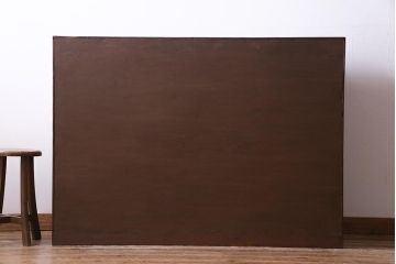 レトロ家具　昭和レトロ　ネームプレート付き　薄型の引き出しが40杯付いたチェスト(書類ケース、ドロワー)