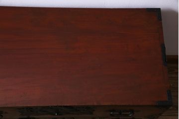 アンティーク家具　明治期　三尺　前面ケヤキ材　渋さと上品さが織り交じる小振りな整理箪笥(時代箪笥)