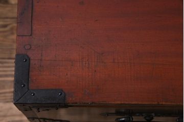 アンティーク家具　明治期　三尺　前面ケヤキ材　渋さと上品さが織り交じる小振りな整理箪笥(時代箪笥)