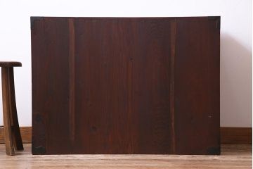 アンティーク家具　明治期　三尺　前面ケヤキ材　渋さと上品さが織り交じる小振りな整理箪笥(時代箪笥)