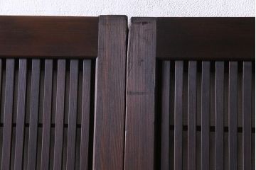 昭和初期　裏障子枠付き　腰板ケヤキ材　幅狭!粋な雰囲気のガラス格子戸(ガラス帯戸、引き戸、建具)4枚セット