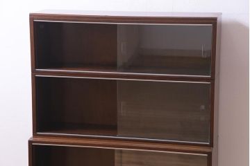 ヴィンテージ家具　イギリスビンテージ　Minty Oxford(ミンティ)社製　引き戸式スタッキングブックケース(本箱、収納棚、キャビネット)