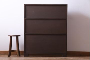 ヴィンテージ家具　イギリスビンテージ　Minty Oxford(ミンティ)社製　引き戸式スタッキングブックケース(本箱、収納棚、キャビネット)