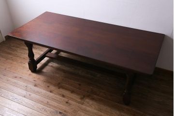 中古　松本民芸家具　特注品!　ゆったりと使える大型ダイニングテーブル(食卓)(定価約65万円)