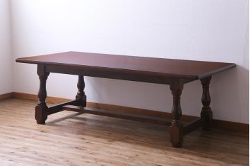 中古　松本民芸家具　特注品!　ゆったりと使える大型ダイニングテーブル(食卓)(定価約65万円)