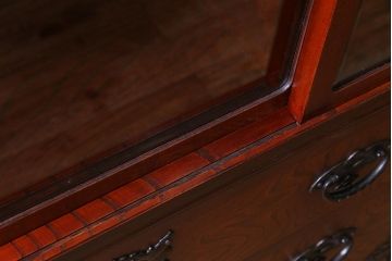 中古　岩谷堂箪笥　特注品　収納力と存在感抜群!大迫力の収納棚(キャビネット、戸棚、茶棚、飾り棚、店舗什器、上下バラ売り可能)(定価約140万円)(R-032938)