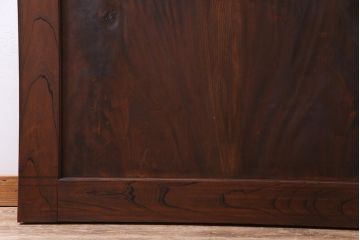 和製アンティーク　明治大正期　総ケヤキ材で作られた和モダンな印象のガラス入り蔵戸(建具、引き戸、玄関戸)