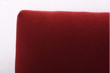アンティーク家具　和製アンティーク　ナラ材　落ち着いた赤い座面が存在感を放つ一人掛けソファ(アームチェア)
