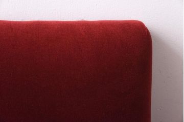 アンティーク家具　和製アンティーク　ナラ材　落ち着いた赤い座面が存在感を放つ一人掛けソファ(アームチェア)
