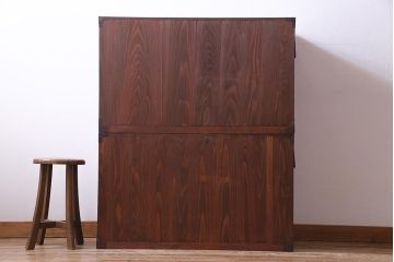 アンティーク家具　和製アンティーク　前面ケヤキ材　上品な和の雰囲気漂う会津箪笥(重ね箪笥、衣装箪笥)